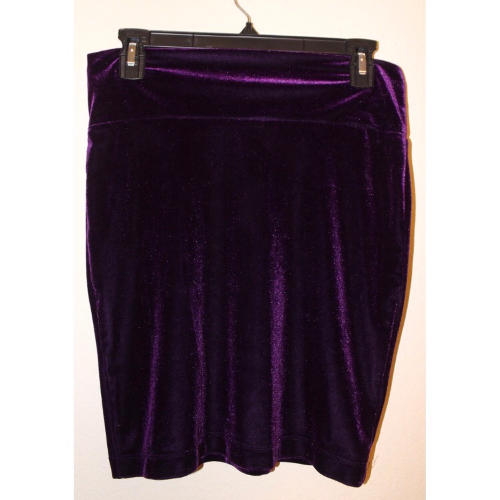 Purple Velvet Feel Bodycon Skirt